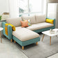 Scandinavian 32.28 " H Cotton Blend Square Arm Sofa & Chaise Beige Green Clearhalo 'furn' 'furn_sectionals' 'Furniture' 'Living Room Furniture' 'Sectionals' 6135880