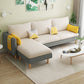 Scandinavian 32.28 " H Cotton Blend Square Arm Sofa & Chaise Beige Gray Clearhalo 'furn' 'furn_sectionals' 'Furniture' 'Living Room Furniture' 'Sectionals' 6135881