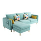 Scandinavian 32.28 " H Cotton Blend Square Arm Sofa & Chaise Clearhalo 'furn' 'furn_sectionals' 'Furniture' 'Living Room Furniture' 'Sectionals' 6135884