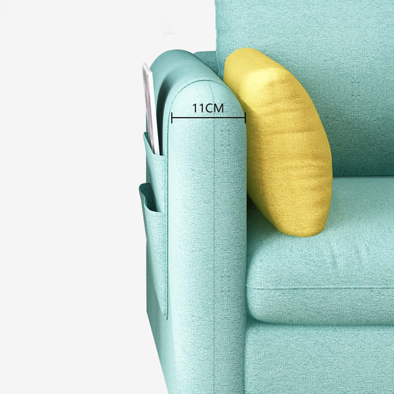 Scandinavian 32.28 " H Cotton Blend Square Arm Sofa & Chaise Clearhalo 'furn' 'furn_sectionals' 'Furniture' 'Living Room Furniture' 'Sectionals' 6135890