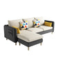 Scandinavian 32.28 " H Cotton Blend Square Arm Sofa & Chaise Clearhalo 'furn' 'furn_sectionals' 'Furniture' 'Living Room Furniture' 'Sectionals' 6135892