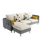 Scandinavian 32.28 " H Cotton Blend Square Arm Sofa & Chaise Clearhalo 'furn' 'furn_sectionals' 'Furniture' 'Living Room Furniture' 'Sectionals' 6135895