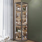 Modern Corner Unit Wood Curio Cabinet Glass Doors Storage Cabinet for Bathroom Grey Clearhalo 'Display & China Cabinets' 'display_china_cabinets' 'furn' 'furn_display_china_cabinets' 'Furniture' 'Kitchen & Dining Furniture' 6135899