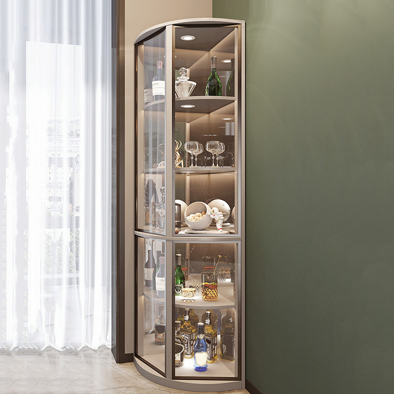 Modern Corner Unit Wood Curio Cabinet Glass Doors Storage Cabinet for Bathroom Clearhalo 'Display & China Cabinets' 'display_china_cabinets' 'furn' 'furn_display_china_cabinets' 'Furniture' 'Kitchen & Dining Furniture' 6135901