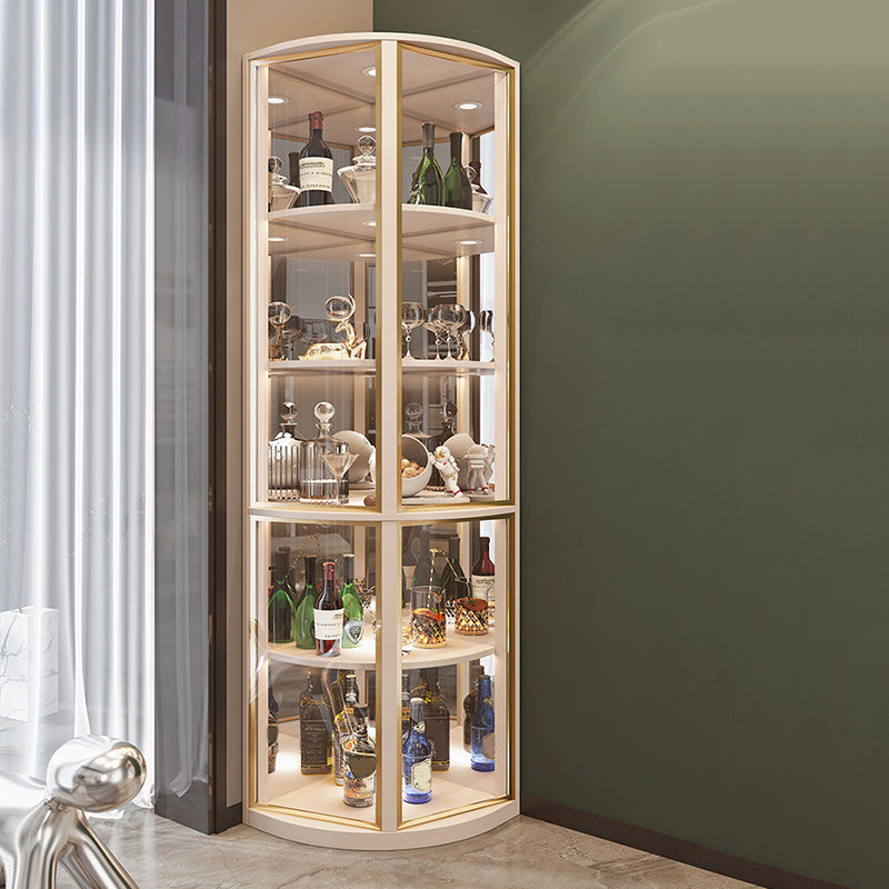 Modern Corner Unit Wood Curio Cabinet Glass Doors Storage Cabinet for Bathroom Clearhalo 'Display & China Cabinets' 'display_china_cabinets' 'furn' 'furn_display_china_cabinets' 'Furniture' 'Kitchen & Dining Furniture' 6135903