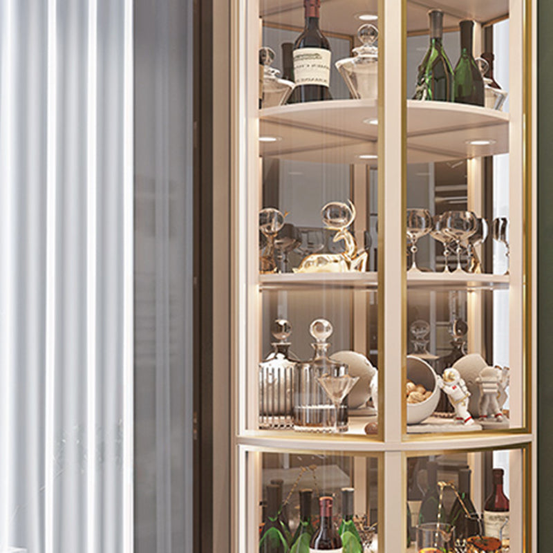 Modern Corner Unit Wood Curio Cabinet Glass Doors Storage Cabinet for Bathroom Clearhalo 'Display & China Cabinets' 'display_china_cabinets' 'furn' 'furn_display_china_cabinets' 'Furniture' 'Kitchen & Dining Furniture' 6135907