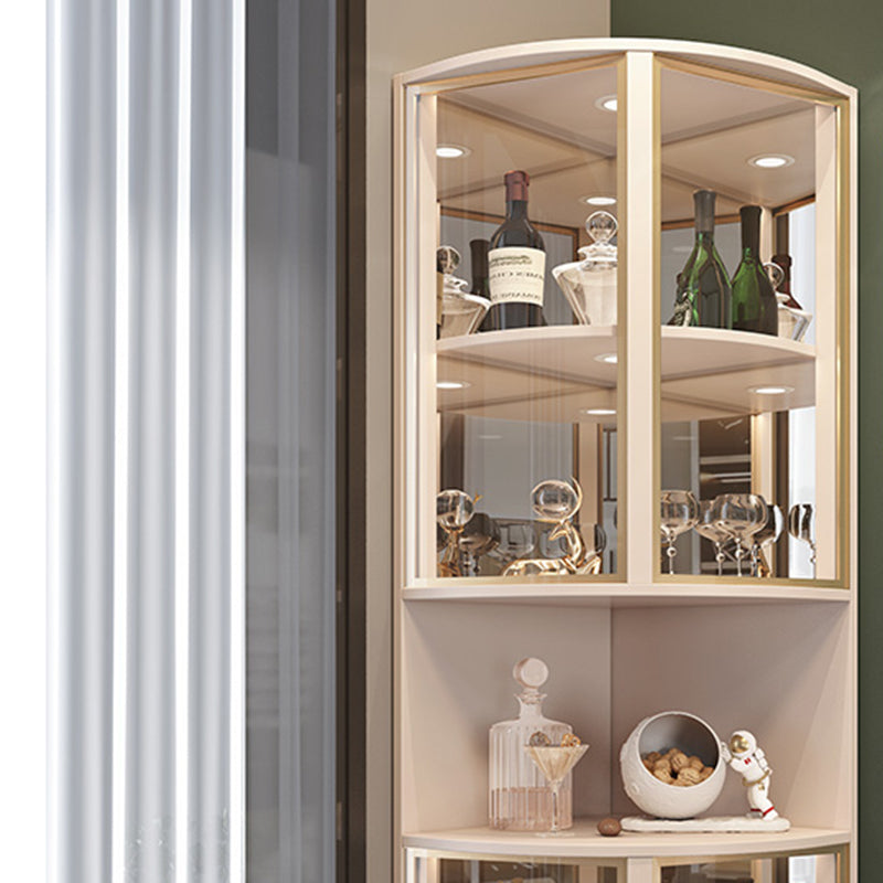 Modern Corner Unit Wood Curio Cabinet Glass Doors Storage Cabinet for Bathroom Clearhalo 'Display & China Cabinets' 'display_china_cabinets' 'furn' 'furn_display_china_cabinets' 'Furniture' 'Kitchen & Dining Furniture' 6135909