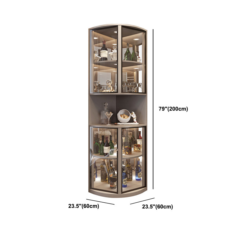 Modern Corner Unit Wood Curio Cabinet Glass Doors Storage Cabinet for Bathroom Clearhalo 'Display & China Cabinets' 'display_china_cabinets' 'furn' 'furn_display_china_cabinets' 'Furniture' 'Kitchen & Dining Furniture' 6135911