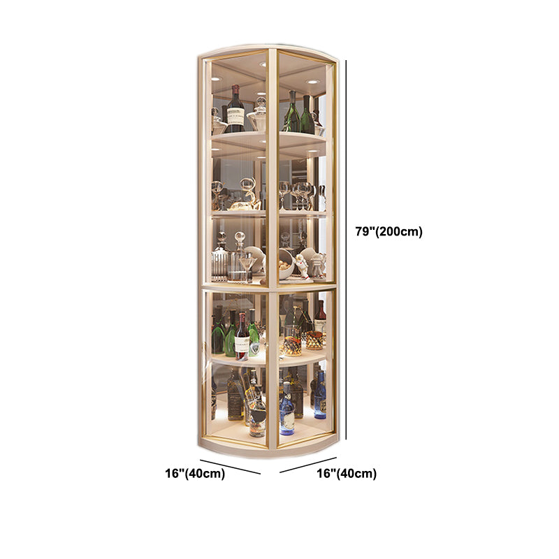 Modern Corner Unit Wood Curio Cabinet Glass Doors Storage Cabinet for Bathroom Clearhalo 'Display & China Cabinets' 'display_china_cabinets' 'furn' 'furn_display_china_cabinets' 'Furniture' 'Kitchen & Dining Furniture' 6135914