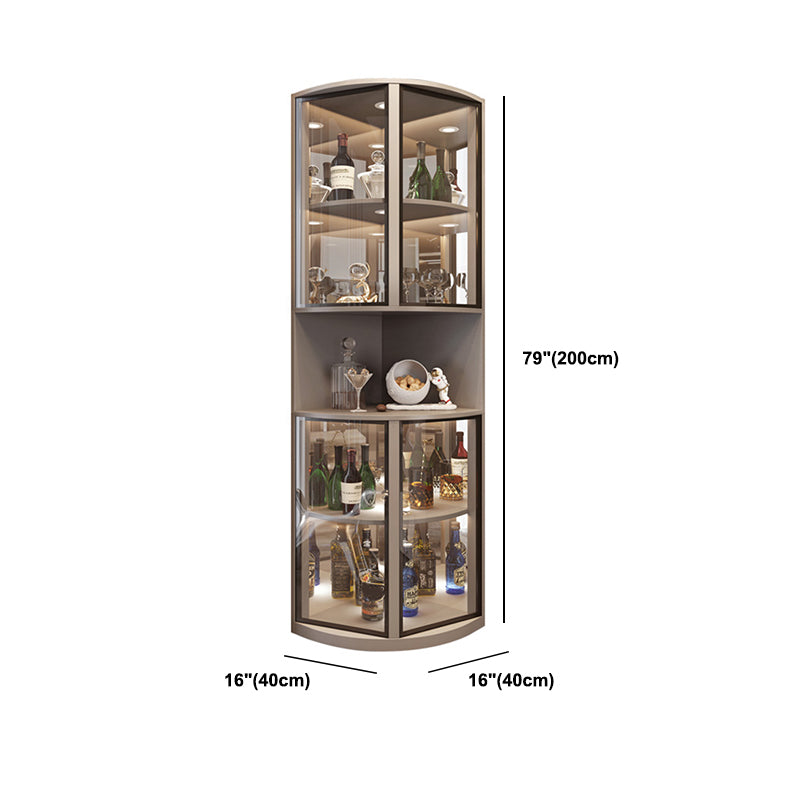 Modern Corner Unit Wood Curio Cabinet Glass Doors Storage Cabinet for Bathroom Clearhalo 'Display & China Cabinets' 'display_china_cabinets' 'furn' 'furn_display_china_cabinets' 'Furniture' 'Kitchen & Dining Furniture' 6135915