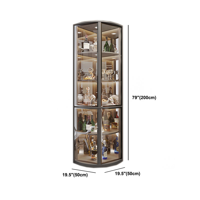 Modern Corner Unit Wood Curio Cabinet Glass Doors Storage Cabinet for Bathroom Clearhalo 'Display & China Cabinets' 'display_china_cabinets' 'furn' 'furn_display_china_cabinets' 'Furniture' 'Kitchen & Dining Furniture' 6135916