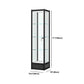 Modern Black China Cabinet Metal Curio Cabinet with Glass Shelves