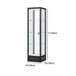 Modern Black China Cabinet Metal Curio Cabinet with Glass Shelves