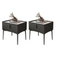 Modern Slate Nightstand Lower Shelf Bedside Cabinet with Drawer for Bedroom Black 2 Piece Set Clearhalo 'Bedroom Furniture' 'furn' 'furn_night_stand' 'Furniture' 'night_stand' 'Nightstands' 6135997