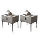 Modern Slate Nightstand Lower Shelf Bedside Cabinet with Drawer for Bedroom Light Gray 2 Piece Set Clearhalo 'Bedroom Furniture' 'furn' 'furn_night_stand' 'Furniture' 'night_stand' 'Nightstands' 6136000