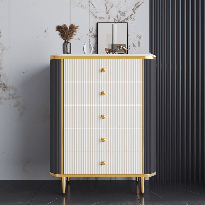14.82-inch Width Glam Storage Chest Stone Dresser with 5/6 Drawers Black 5 Clearhalo 'Bedroom Furniture' 'Dressers & Chests' 'dressers_chests' 'furn' 'furn_dressers_chests' 'Furniture' 6136108