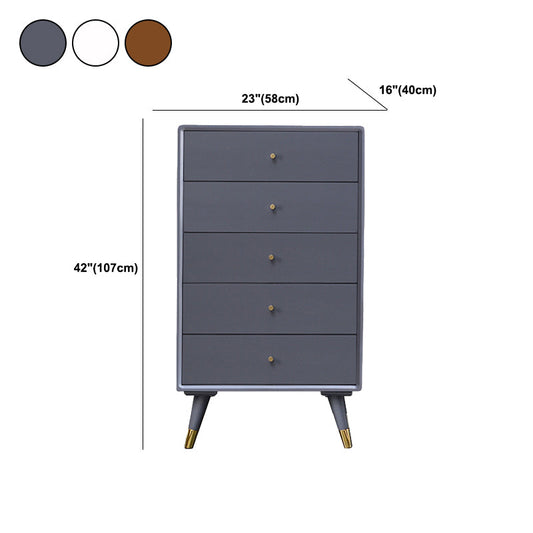 Solid Wood Glam Storage Chest Dresser Vertical Dresser with Metal Feet
