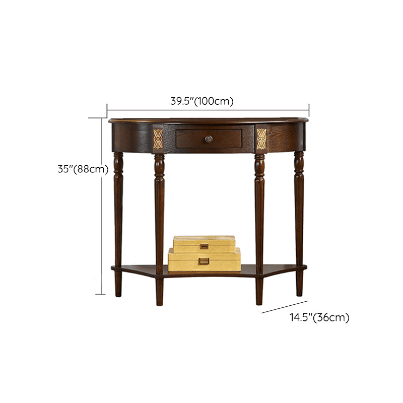 14.2 "wコンソールテーブルソリッドウッドミッドセンチュリーモダンストレージエンドテーブル