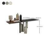 15" Wide Stone Contemporary Console Table Black Rectangle Sofa Table Clearhalo 'Console Tables' 'console_tables' 'Entry & Mudroom Furniture' 'furn' 'furn_console_tables' 'Furniture' 6136328