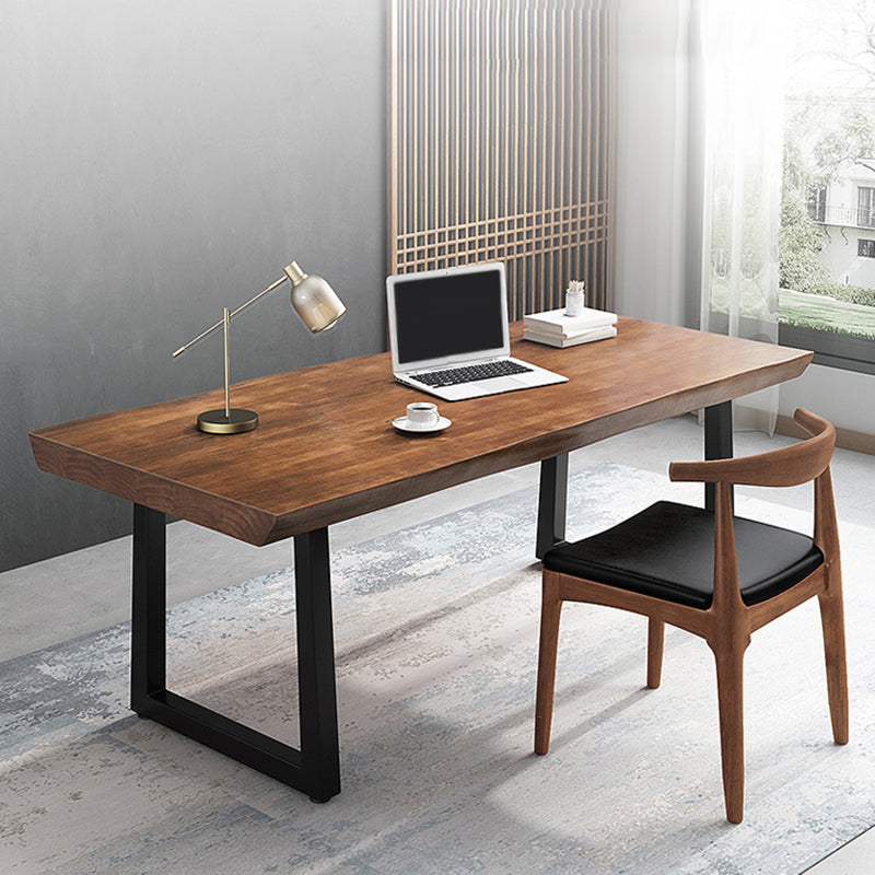Rechteck -Büroschreibtisch mit industriellem Schreibtisch mit Metallbeinen