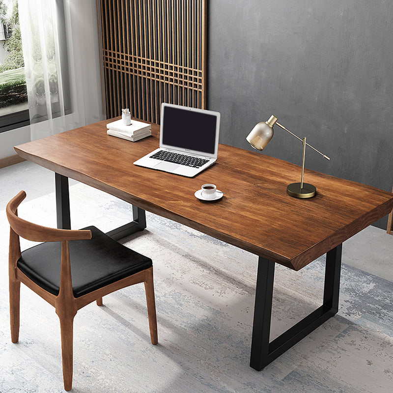 Rechteck -Büroschreibtisch mit industriellem Schreibtisch mit Metallbeinen