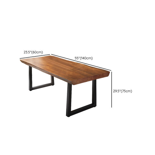 Industrial Writing Desk Rectangular Office Desk with Metal Legs