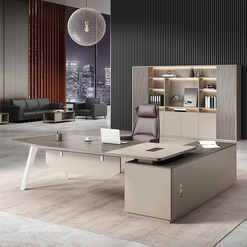HAPPRESSO L Bureau exécutif de la forme de bureau artificiel Bureau de bureau de bureau