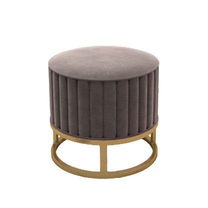 Glam Pouf Ottoman Velvet Upholstered Tear Resistant Round Ottoman with Chair Legs Gray 1 Piece Clearhalo 'furn' 'furn_ottomans_poufs' 'Furniture' 'Living Room Furniture' 'Ottomans & Poufs' 'ottomans_poufs' 6136792