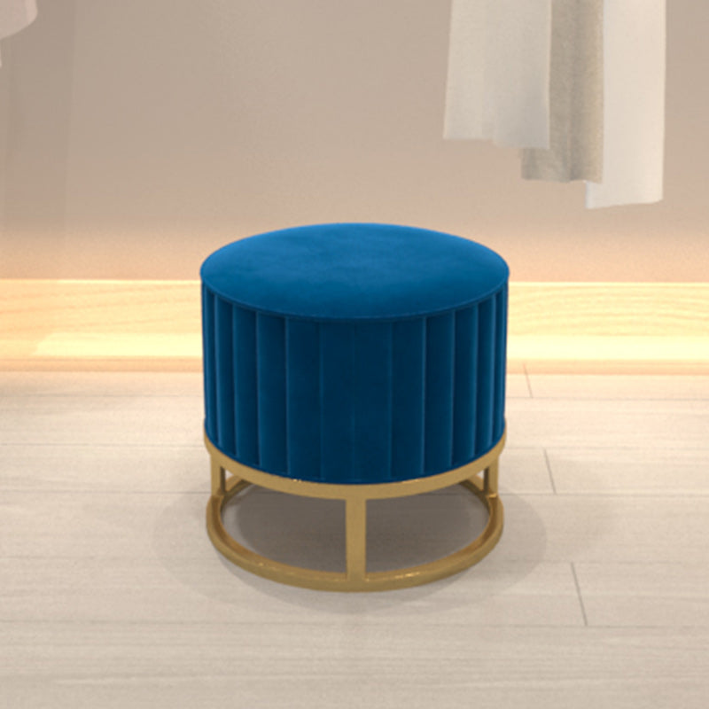 Glam Pouf Ottoman Velvet Upholstered Tear Resistant Round Ottoman with Chair Legs Clearhalo 'furn' 'furn_ottomans_poufs' 'Furniture' 'Living Room Furniture' 'Ottomans & Poufs' 'ottomans_poufs' 6136797