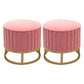Glam Pouf Ottoman Velvet Upholstered Tear Resistant Round Ottoman with Chair Legs Pink 2 Piece Set Clearhalo 'furn' 'furn_ottomans_poufs' 'Furniture' 'Living Room Furniture' 'Ottomans & Poufs' 'ottomans_poufs' 6136799