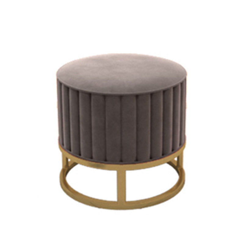 Glam Pouf Ottoman Velvet Upholstered Tear Resistant Round Ottoman with Chair Legs Clearhalo 'furn' 'furn_ottomans_poufs' 'Furniture' 'Living Room Furniture' 'Ottomans & Poufs' 'ottomans_poufs' 6136800