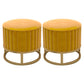 Glam Pouf Ottoman Velvet Upholstered Tear Resistant Round Ottoman with Chair Legs Yellow 2 Piece Set Clearhalo 'furn' 'furn_ottomans_poufs' 'Furniture' 'Living Room Furniture' 'Ottomans & Poufs' 'ottomans_poufs' 6136805