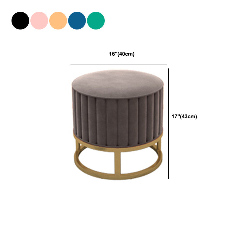 Glam Pouf Ottoman Velvet Upholstered Tear Resistant Round Ottoman with Chair Legs Clearhalo 'furn' 'furn_ottomans_poufs' 'Furniture' 'Living Room Furniture' 'Ottomans & Poufs' 'ottomans_poufs' 6136813