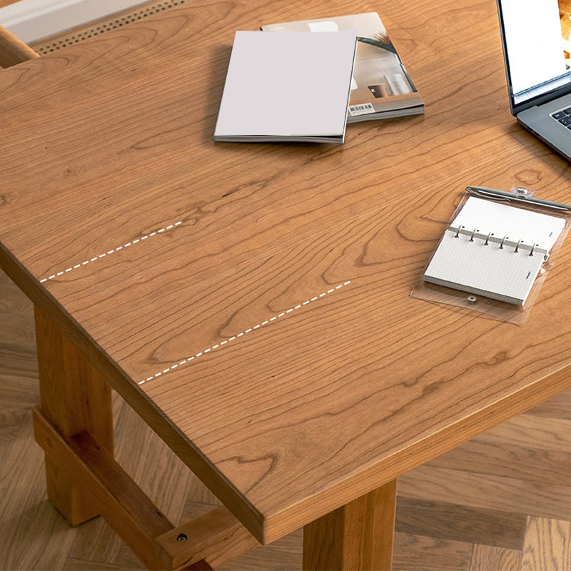 Tavolo da pranzo moderno rettangolo tavolo da pranzo in legno massiccio con base di cavalletto