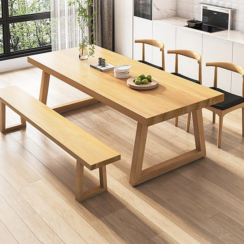 Sled Base Dining Table Contemporary Wood Dining Table for Home Clearhalo 'Dining Tables & Seating' 'Dining Tables' 'dining_table' 'furn' 'furn_dining_table' 'Furniture' 'Kitchen & Dining Furniture' 6137105
