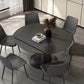 Modern Pedestal Casual Dining Table Round Dinner Table with Stainless Steel Base