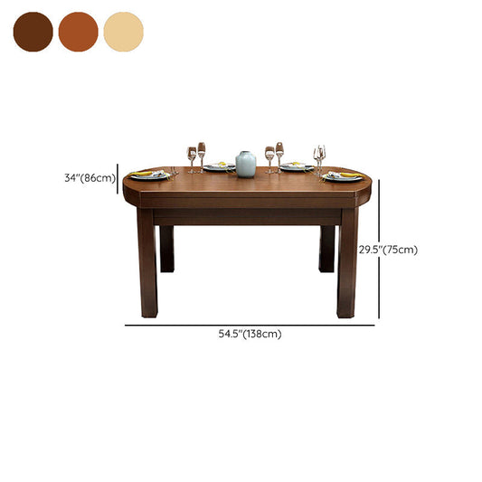 Mesa de cena contemporánea Madera de madera de 4 patas Mesa de comedor para casa