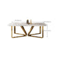 Traditional Luxury Metal Base Table Rectangle Dinner Table for Home Clearhalo 'Dining Tables & Seating' 'Dining Tables' 'dining_table' 'furn' 'furn_dining_table' 'Furniture' 'Kitchen & Dining Furniture' 6137179