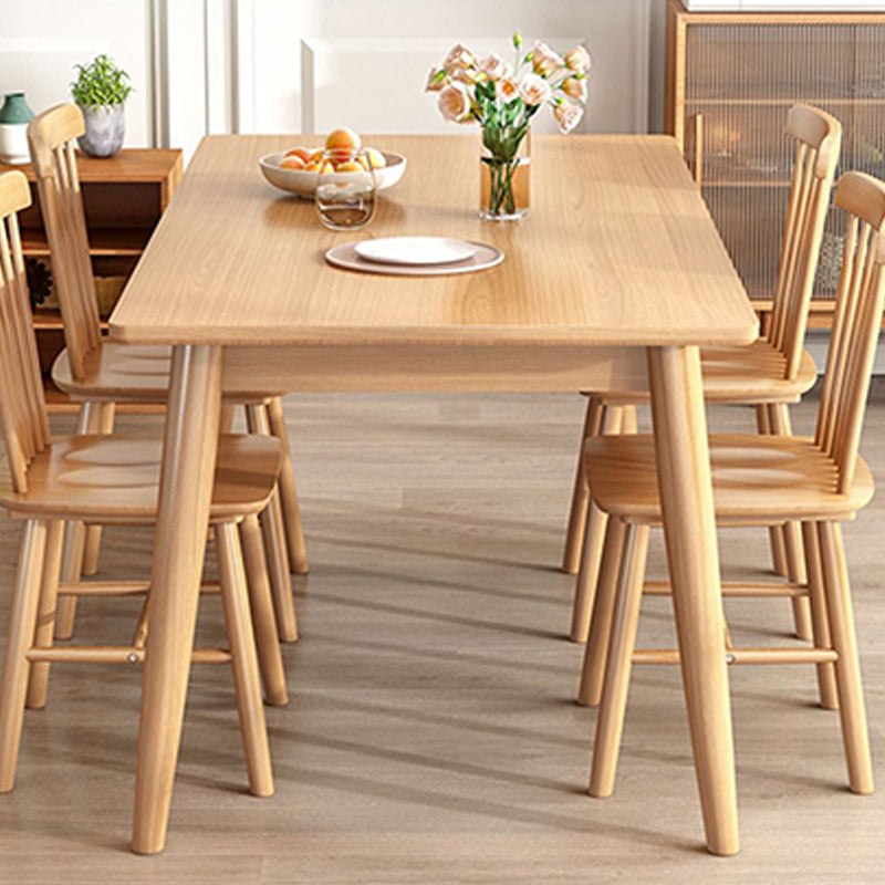 Contemporary Round Dining Table Solid Wood Dinner Table with 4 Legs 47.2"L x 27.6"W x 29.5"H Without Chairs Clearhalo 'Dining Tables & Seating' 'Dining Tables' 'dining_table' 'furn' 'furn_dining_table' 'Furniture' 'Kitchen & Dining Furniture' 6137201