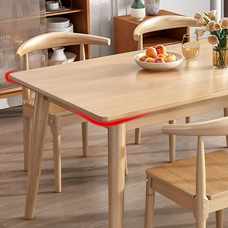 Contemporary Round Dining Table Solid Wood Dinner Table with 4 Legs Clearhalo 'Dining Tables & Seating' 'Dining Tables' 'dining_table' 'furn' 'furn_dining_table' 'Furniture' 'Kitchen & Dining Furniture' 6137204