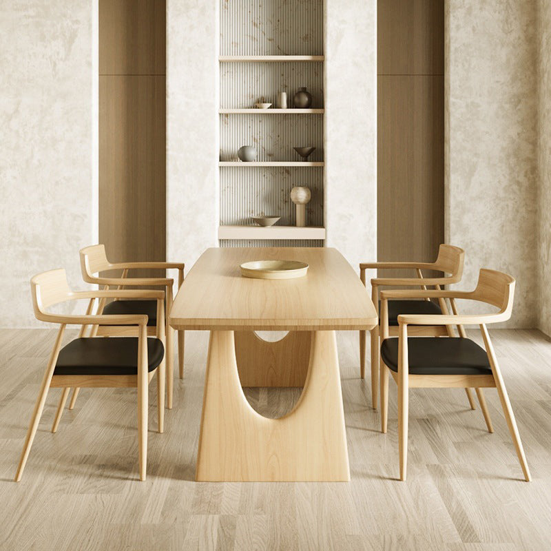 Table de doble pedestal Cena de madera contemporánea para el hogar