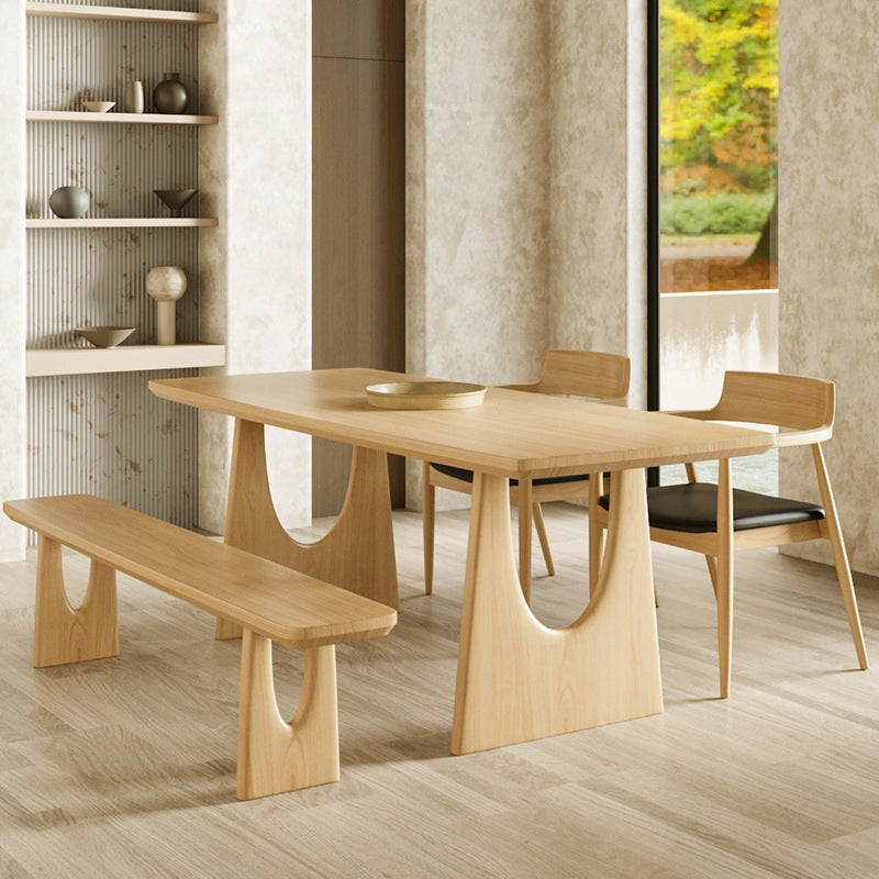 Table de doble pedestal Cena de madera contemporánea para el hogar