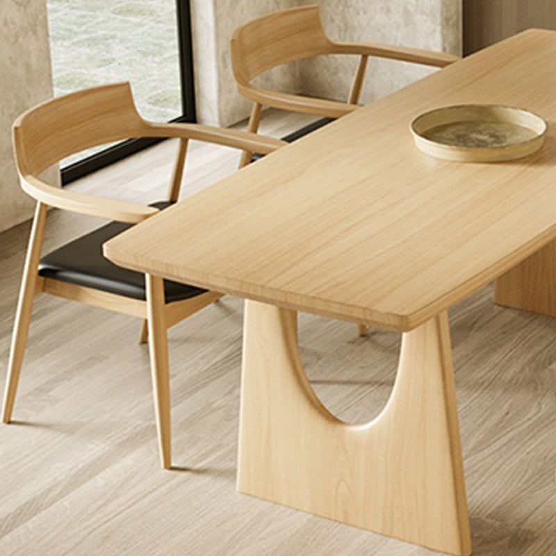 Table de doble pedestal Cena de madera contemporánea para el hogar