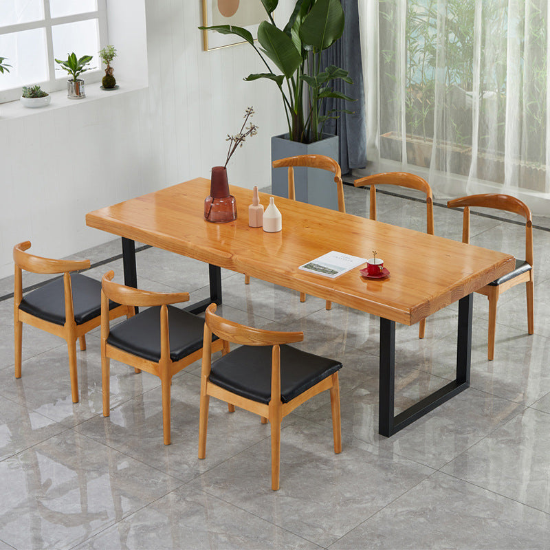 Sled Base Dining Table Contemporary Wood Dinner Table for Home 70.9"L x 31.5"W x 29.5"H Without Chairs Clearhalo 'Dining Tables & Seating' 'Dining Tables' 'dining_table' 'furn' 'furn_dining_table' 'Furniture' 'Kitchen & Dining Furniture' 6137259