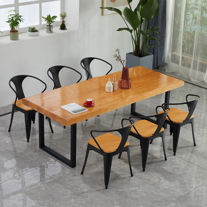 Sled Base Dining Table Contemporary Wood Dinner Table for Home 78.7"L x 31.5"W x 29.5"H Without Chairs Clearhalo 'Dining Tables & Seating' 'Dining Tables' 'dining_table' 'furn' 'furn_dining_table' 'Furniture' 'Kitchen & Dining Furniture' 6137262