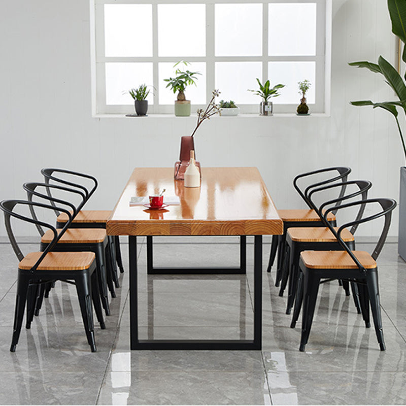 Sled Base Dining Table Contemporary Wood Dinner Table for Home Clearhalo 'Dining Tables & Seating' 'Dining Tables' 'dining_table' 'furn' 'furn_dining_table' 'Furniture' 'Kitchen & Dining Furniture' 6137269