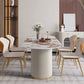 Contemporary Dining Table Stainless Steel Base Oval Double Pedestal Table for Home