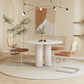 Contemporary Round Dining Table Stone Dinner Table with 3 Legs 51.2"L x 51.2"W x 29.5"H Without Chairs Clearhalo 'Dining Tables & Seating' 'Dining Tables' 'dining_table' 'furn' 'furn_dining_table' 'Furniture' 'Kitchen & Dining Furniture' 6137308