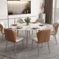 Contemporary Dinner Table Steel Base Stone Dining Table for Home