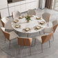 Contemporary Dinner Table Steel Base Stone Dining Table for Home